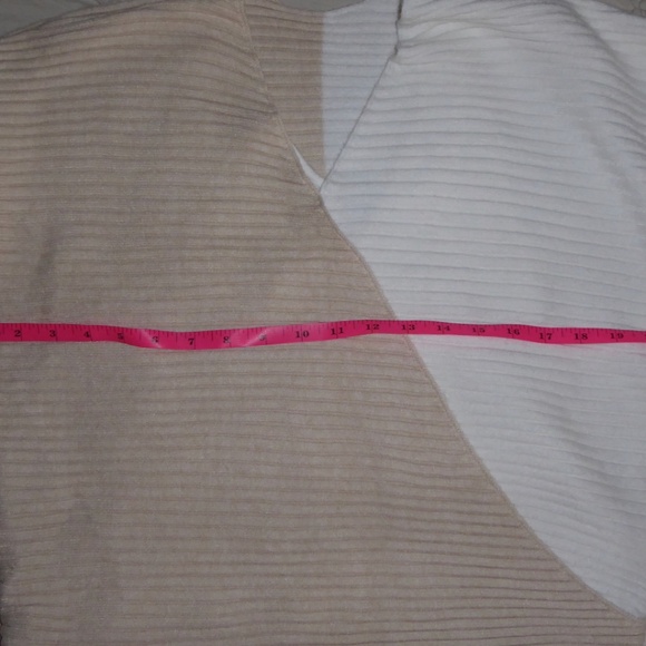 JEANNIE MAI X INC WRAP SWEATER BEIGE IVORY RIB BALLET 2-LAYER TANK SOFT PXL XL - Picture 7 of 8